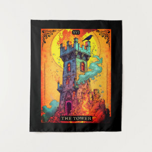 Toren Tarotkaart Illustratie Wandkleed