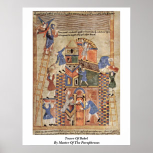 toren van Babel door de kapitein van de parafrasen Poster