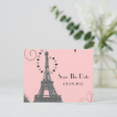 Toren van Eiffel Parijs Bruiloft save the date Aankondigingskaart (Staand voorkant)