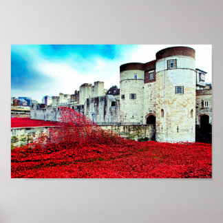 Toren Van Londen Poppies Rode Klaproos Poster