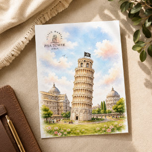 Toren van Pisa, Italië Architectuur Landschap Briefkaart