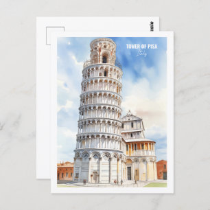 Toren van Pisa Italië Beroemde Reisplaats Briefkaart