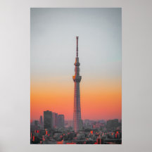 Toren van scharlaken: Tokyo Skytree bij schemering