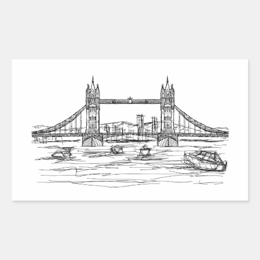 torenbrug van Londen Rechthoekige Sticker (Voorkant)