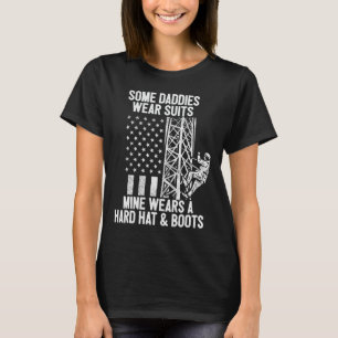 Torenklimmer Dochter Zoon Amerikaanse Vlag Vaderda T-shirt
