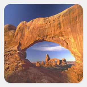 Torentje-boog, Arches National Park, Utah, USA Vierkante Sticker