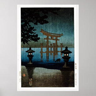 Tori en Lake Scene Ukiyo-e Poster