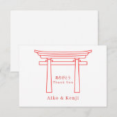 Torii Poort Bilingual Japans Engels Huwelijk Bedankkaart (Voorkant / Achterkant)