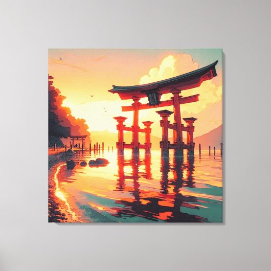 Torii van het opkomende licht canvas afdruk (Voorkant)