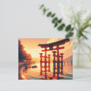 Torii van het opkomende licht feestdagenkaart