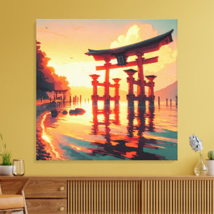 Torii van het Rijzende Licht Canvas Afdruk