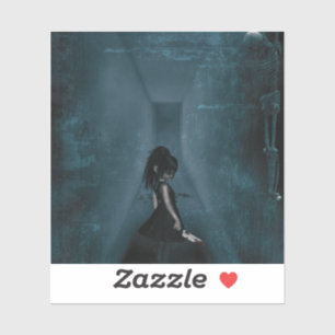 Tormented Gothic Girl Sticker