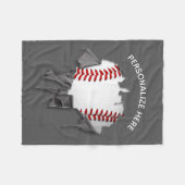 Torn Baseball Fleece Blanket (Voorkant (Horizontaal))