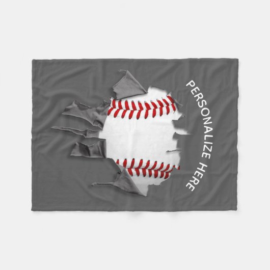 Torn Baseball Fleece Blanket (Voorkant (Horizontaal))