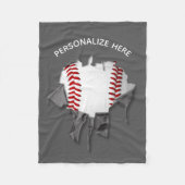 Torn Baseball Fleece Blanket (Voorkant)