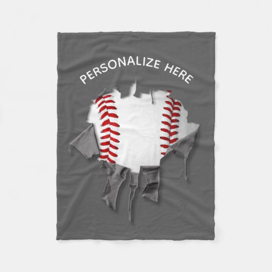 Torn Baseball Fleece Blanket (Voorkant)