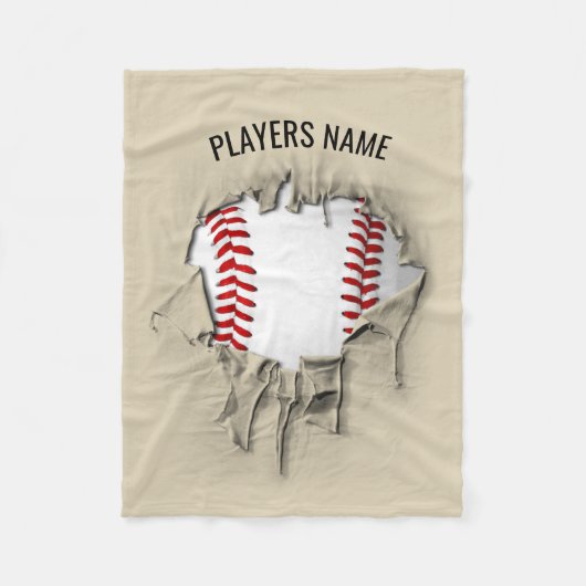 Torn Baseball Fleece Blanket Deken (Voorkant)