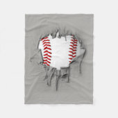 Torn Baseball Fleece Deken (Voorkant)