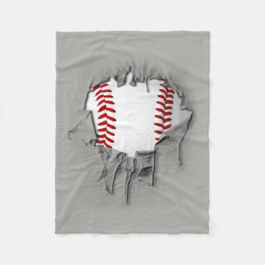 Torn Baseball Fleece Deken (Voorkant)