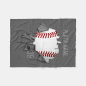Torn Baseball (gepersonaliseerd) Fleece Deken (Voorkant (Horizontaal))