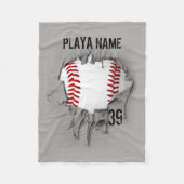 Torn Baseball (gepersonaliseerd) Fleece Deken (Voorkant)