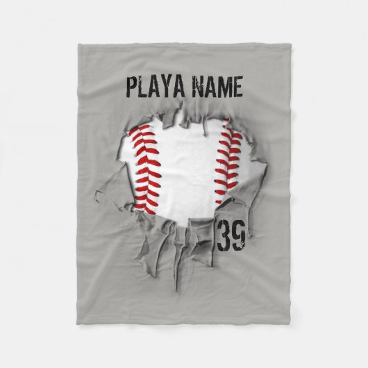 Torn Baseball (gepersonaliseerd) Fleece Deken (Voorkant)