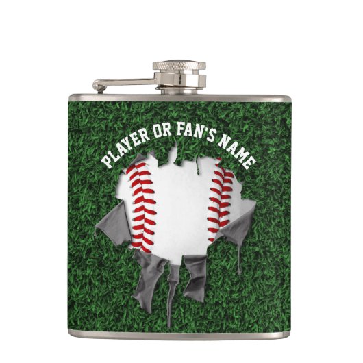 Torn Baseball Hip Flask Heupfles (Voorkant)