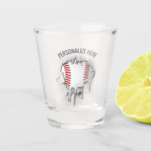 Torn Baseball Shot Glass Glas