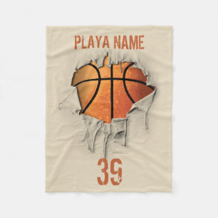 Torn Basketball Fleece Blanket Deken