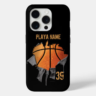 Torn Basketball (gepersonaliseerd) iPhone 15 Pro Case