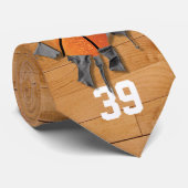 Torn Basketball (gepersonaliseerd) Stropdas (Opgerold)