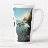 Torn Beach Collage New Zealand Location Pin Latte Mok (Rechts)