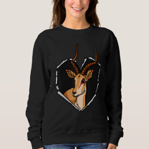 Torn Cloth Antelope Face Torn Hole Heart Antelope Trui