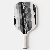 Torn-Edge Monochrome with Ember Bands, Modern Wall Pickleball Paddle (Achterkant)