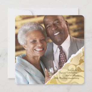 Torn Edges Photo Jubileum Invitation Kaart