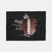 Torn Football Dark Fleece Blanket (Voorkant (Horizontaal))