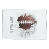 Torn Football - Gepersonaliseerde Witte Pillowcase Kussensloop (Achterkant)