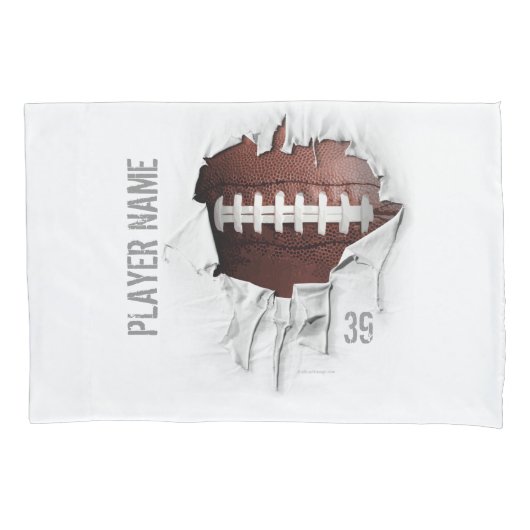 Torn Football - Gepersonaliseerde Witte Pillowcase Kussensloop (Voorkant)
