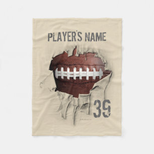 Torn Football - Persoonlijke witte vlinderbank Fleece Deken