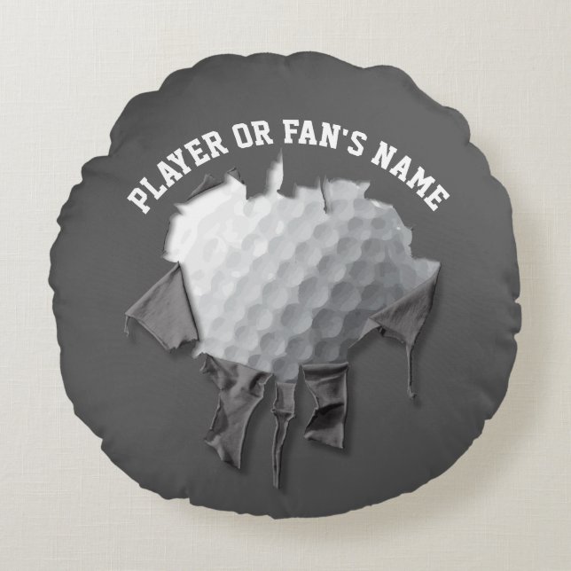 Torn Golf Ball Round Coussin (Devant)