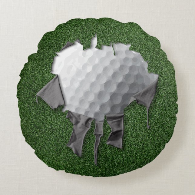 Torn Golf Round Pillow Rond Kussen (Voorkant)