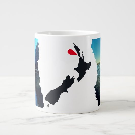Torn NZ Seascape Tasman Uitzicht Extra Grote Beker (Voorkant)