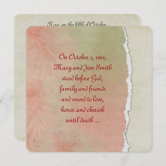 Torn Paper Vow Renewal Kaart (Voorkant / Achterkant)