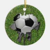 Torn Soccer Ceramic Ornament (Voorkant)