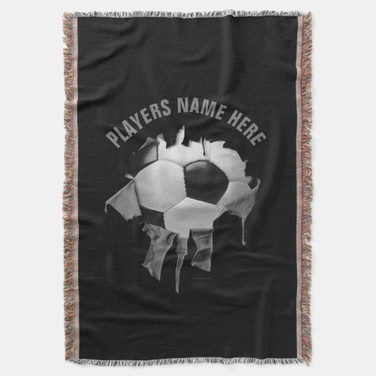 Torn Soccer Dark Throw Blanket Deken (Voorkant Verticaal)