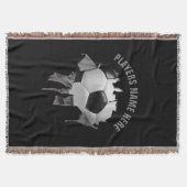 Torn Soccer Dark Throw Blanket Deken (Voorkant)