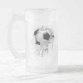 Torn Soccer Frosted Beer Mok (Links)