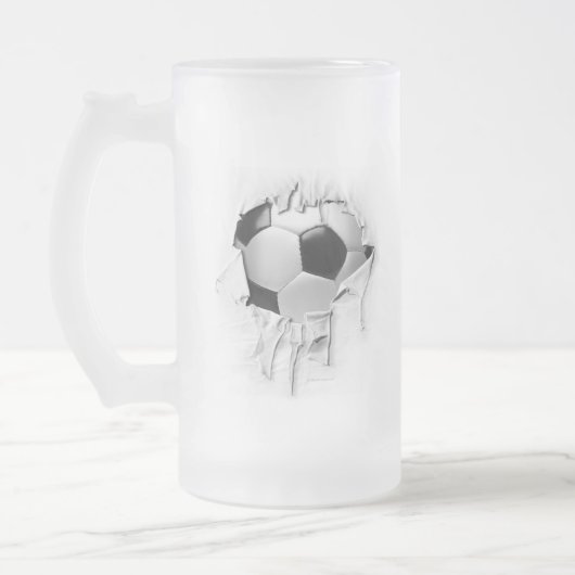 Torn Soccer Frosted Beer Mok (Links)