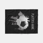 Torn Soccer Personalized Black Fleece Blanket Deken (Voorkant (Horizontaal))