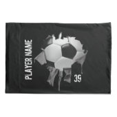 Torn Soccer Personalized Dark Pillowcase Kussensloop (Achterkant)
